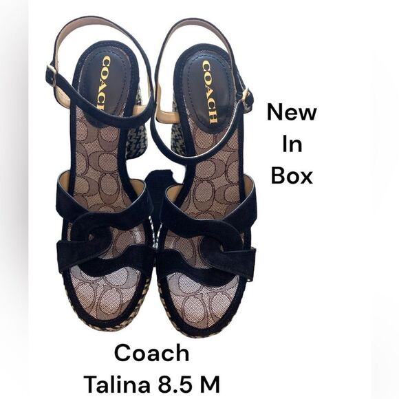 Coach Talina Platform Sandal Black 8.5M - Picture 8 of 11
